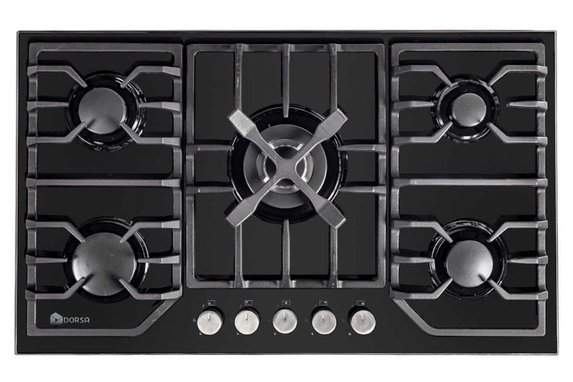 نمای بالای اجاق گاز صفحه ای شیشه‌ای درسا هامون DG2100-5M