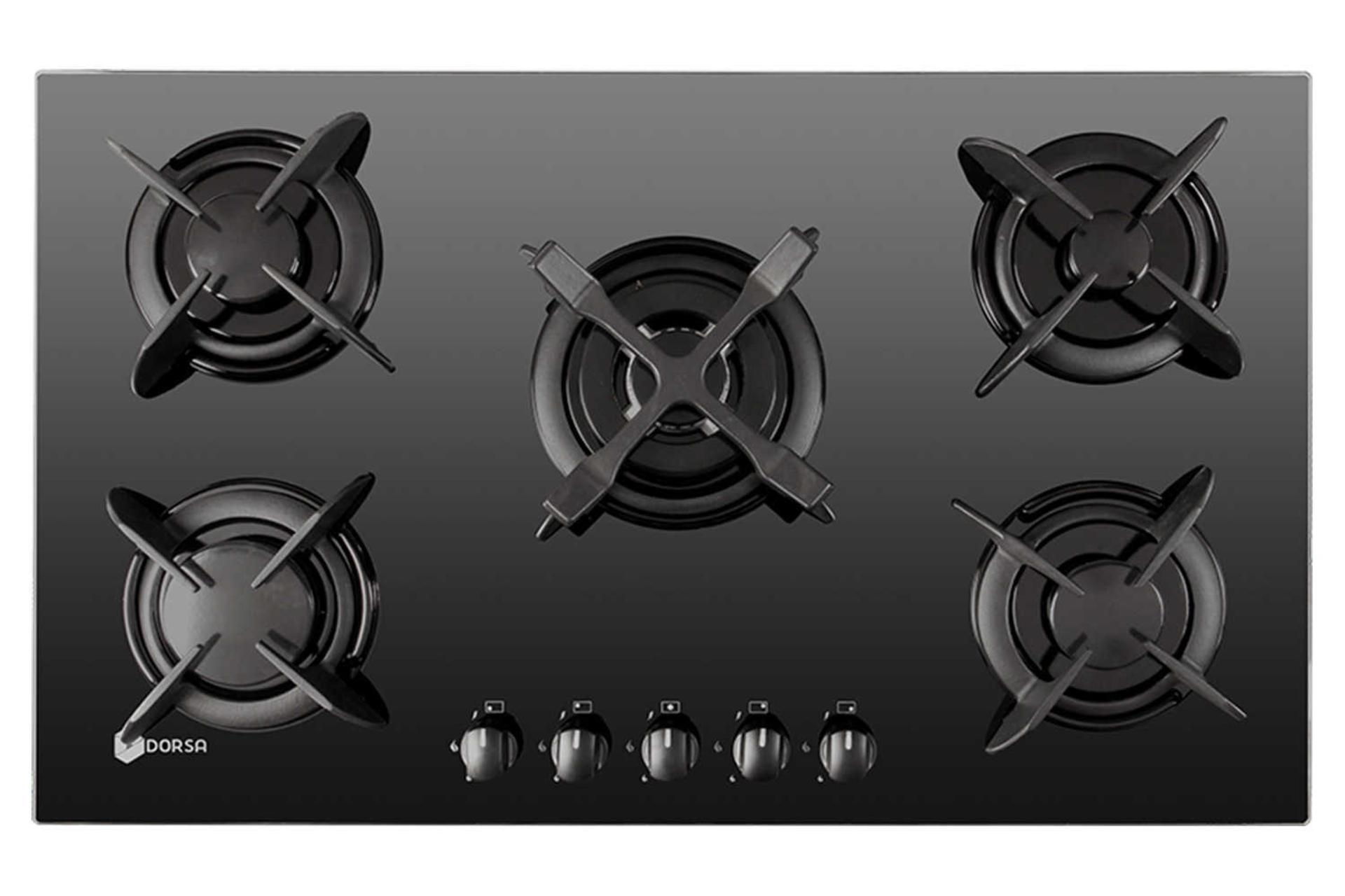 نمای بالای اجاق گاز صفحه ای شیشه‌ای درسا مانا DG2103-5M