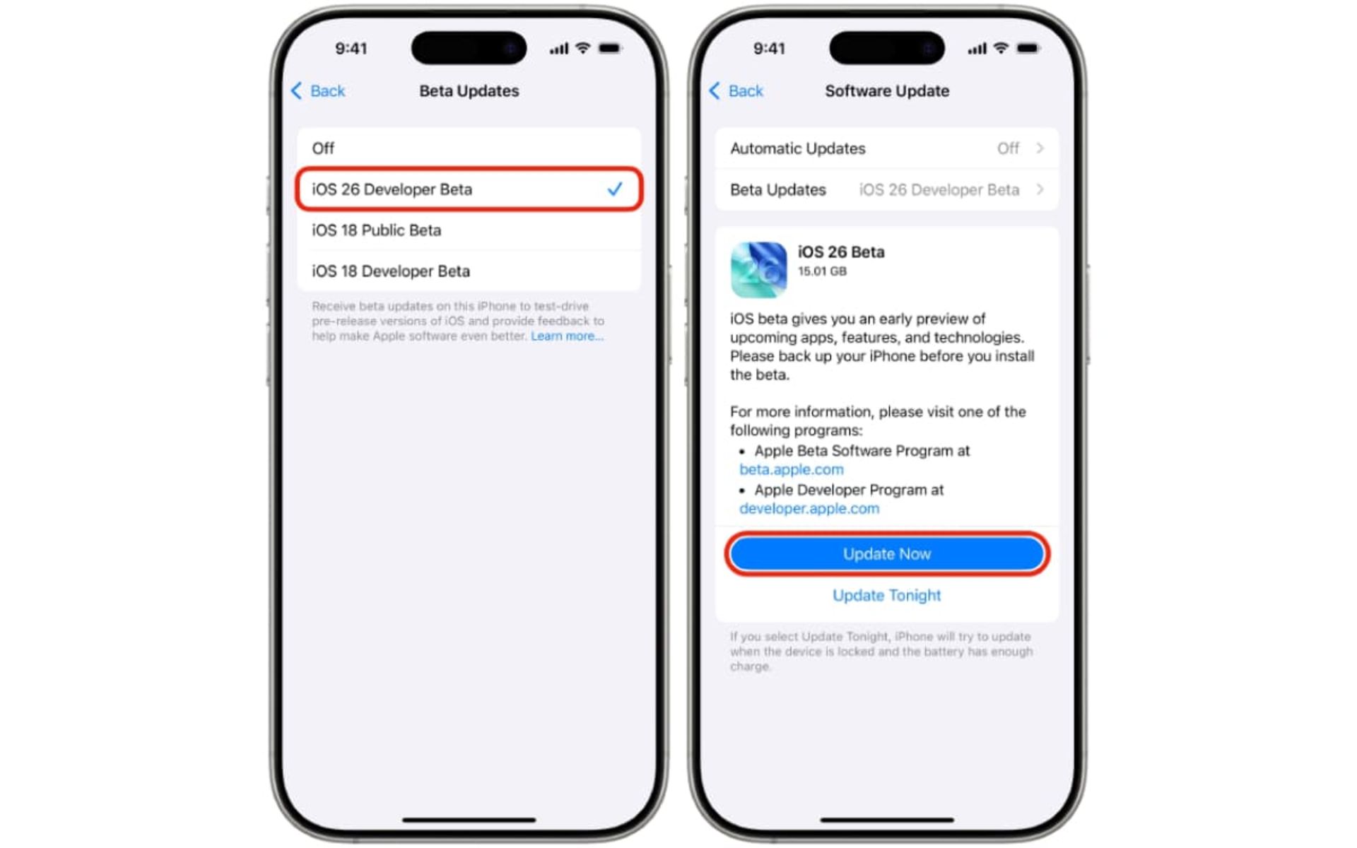 دانلود نسخه‌ بتا ios 26