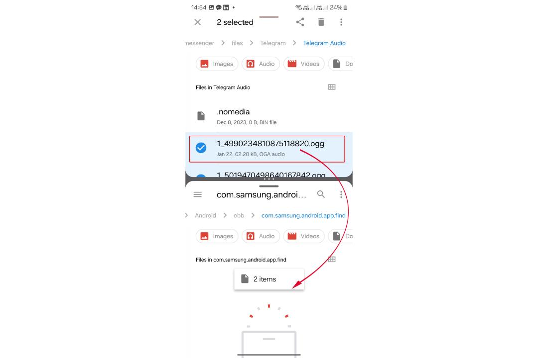 درگ و دراپ فایل در اندروید