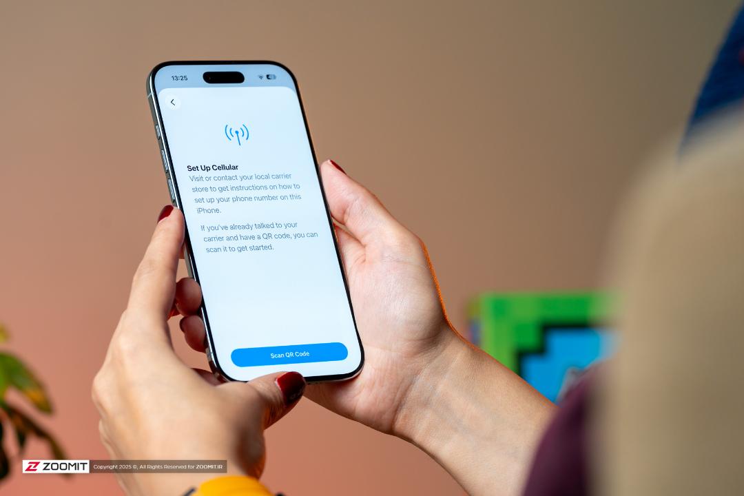 صفحه‌ی تنظیمات مربوط به eSIM در آیفون ایر 