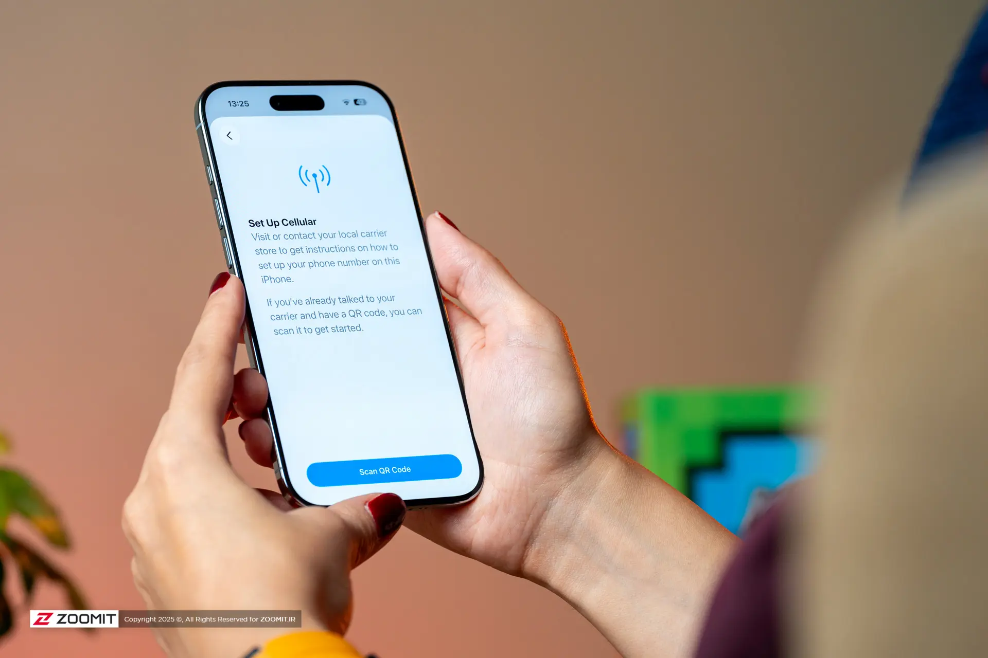 صفحه‌ی تنظیمات مربوط به eSIM در آیفون ایر 