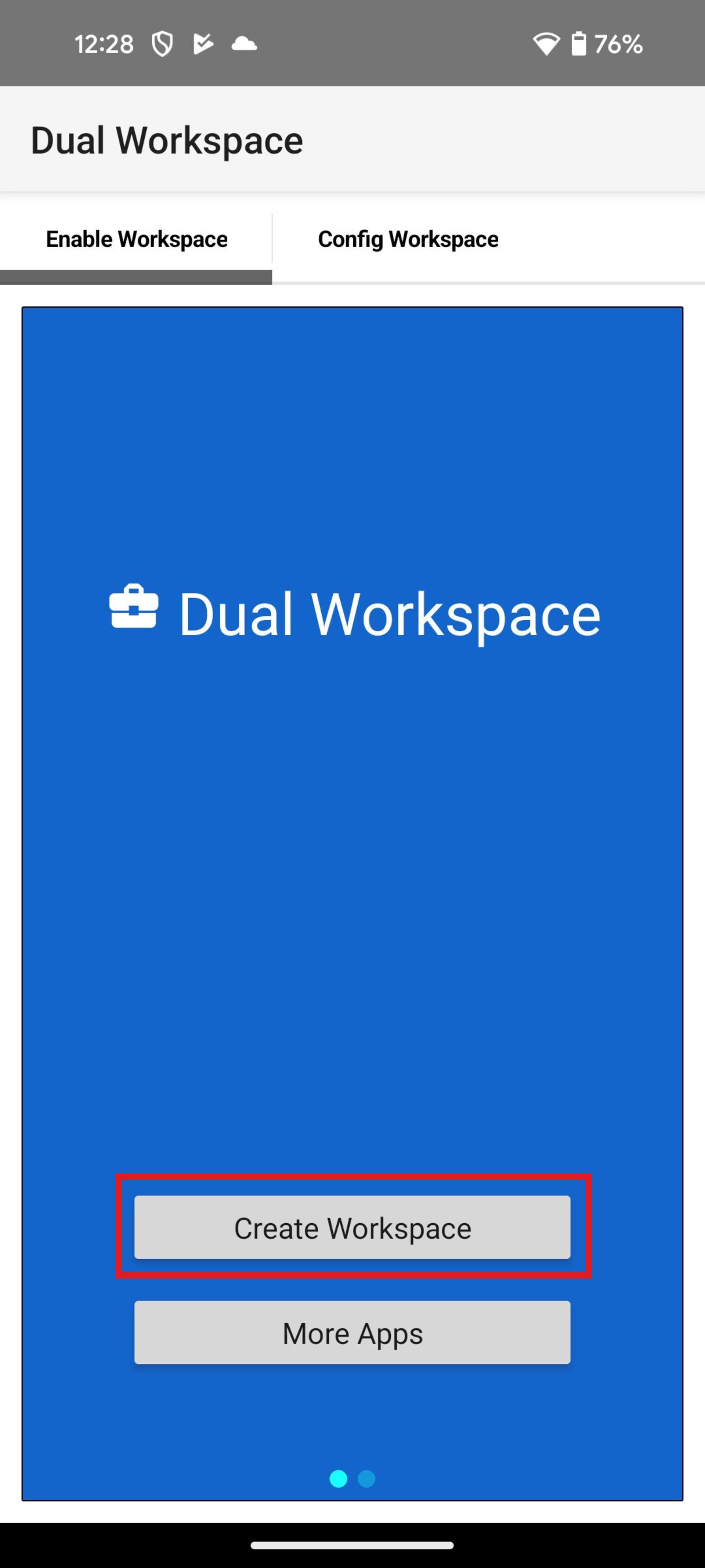 راه‌اندازی Dual Workspace