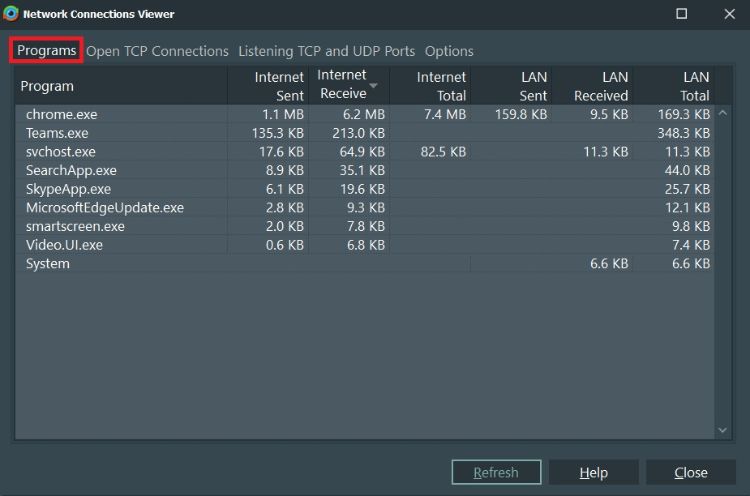 مدیریت برنامه های مثتل به اینترت در ویندوز با برنامه DUmeter