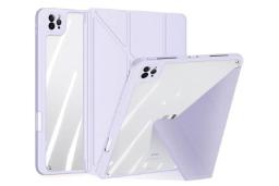 رنگ بنفش قاب تبلت کیف کلاسوری دوکس دوکیس مدل Magi مناسب اپل iPad Air 11 2024