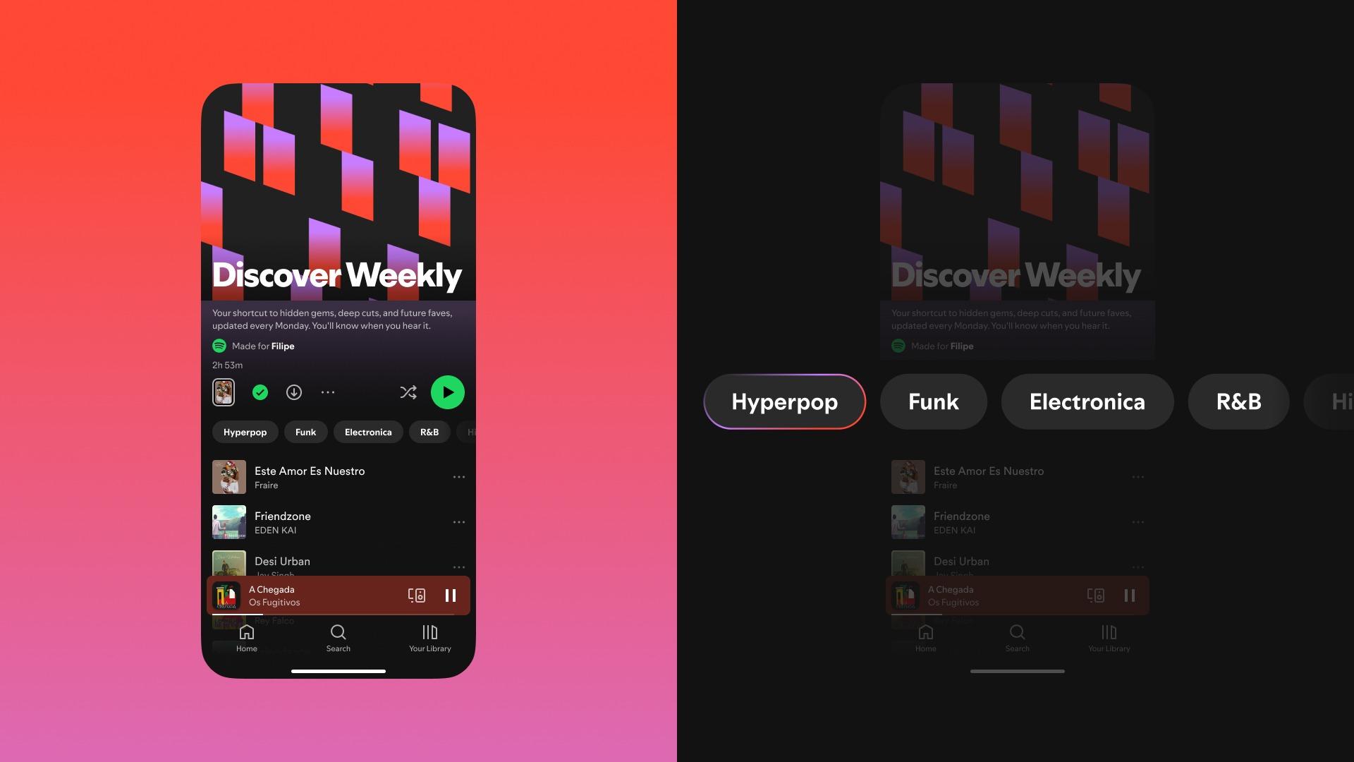 طراحی جدید پلی‌لیست Discover Weekly
