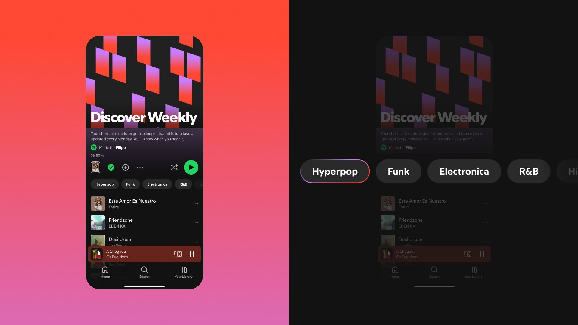 طراحی جدید پلی‌لیست Discover Weekly