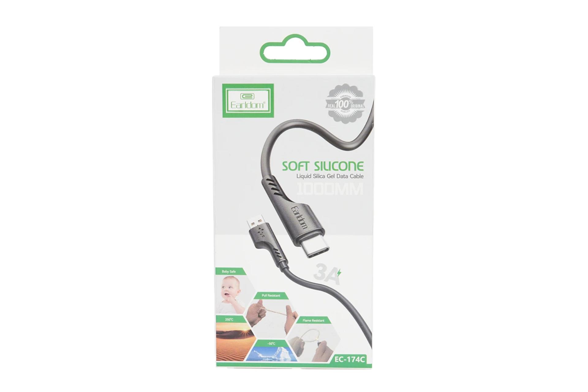 جعبه کابل شارژ USB ارلدام Type-A به Type-C مدل EC-174C با طول 1 متر