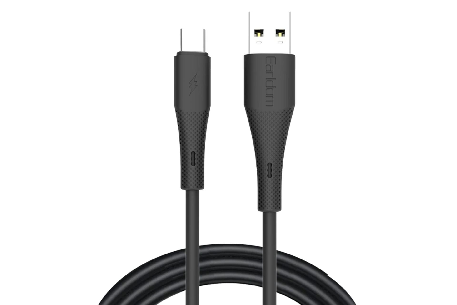 کابل شارژ USB ارلدام Type-A به Type-C مدل EC-185C با طول 1 متر رنگ مشکی