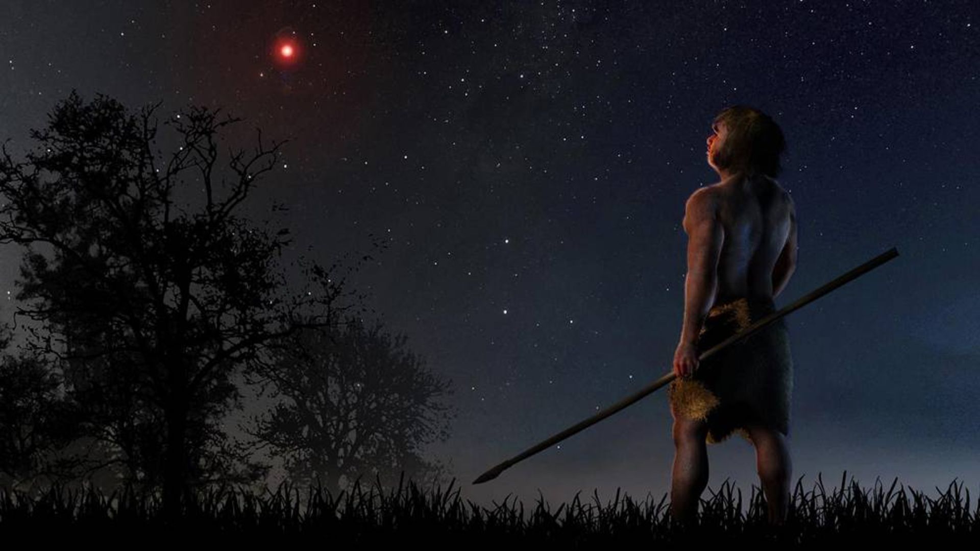 انسان اولیه در تاریکی 