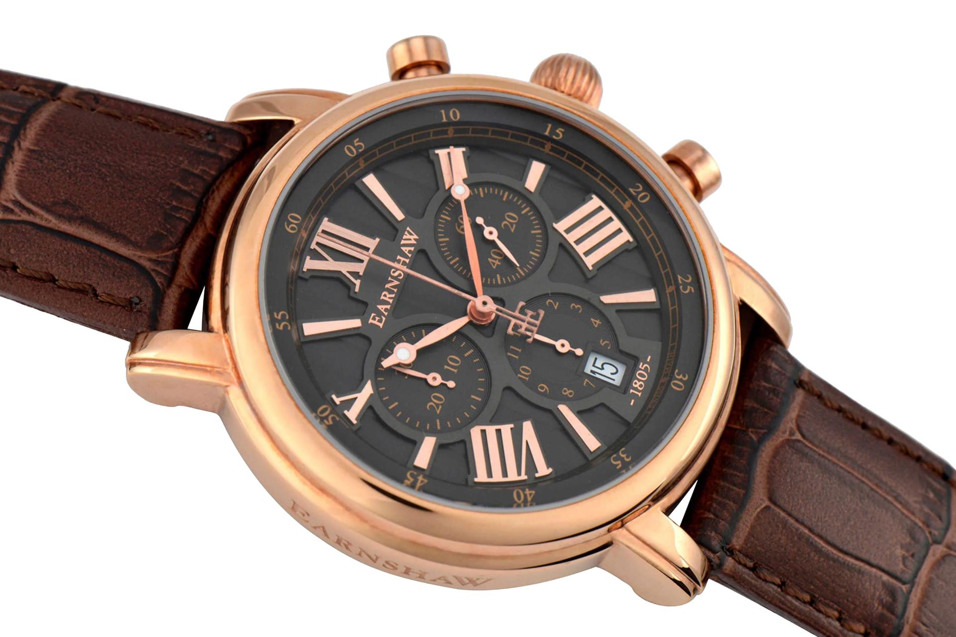 نمای نزدیک صفحه ساعت مچی مردانه ارنشا Longcase ES-0016-04