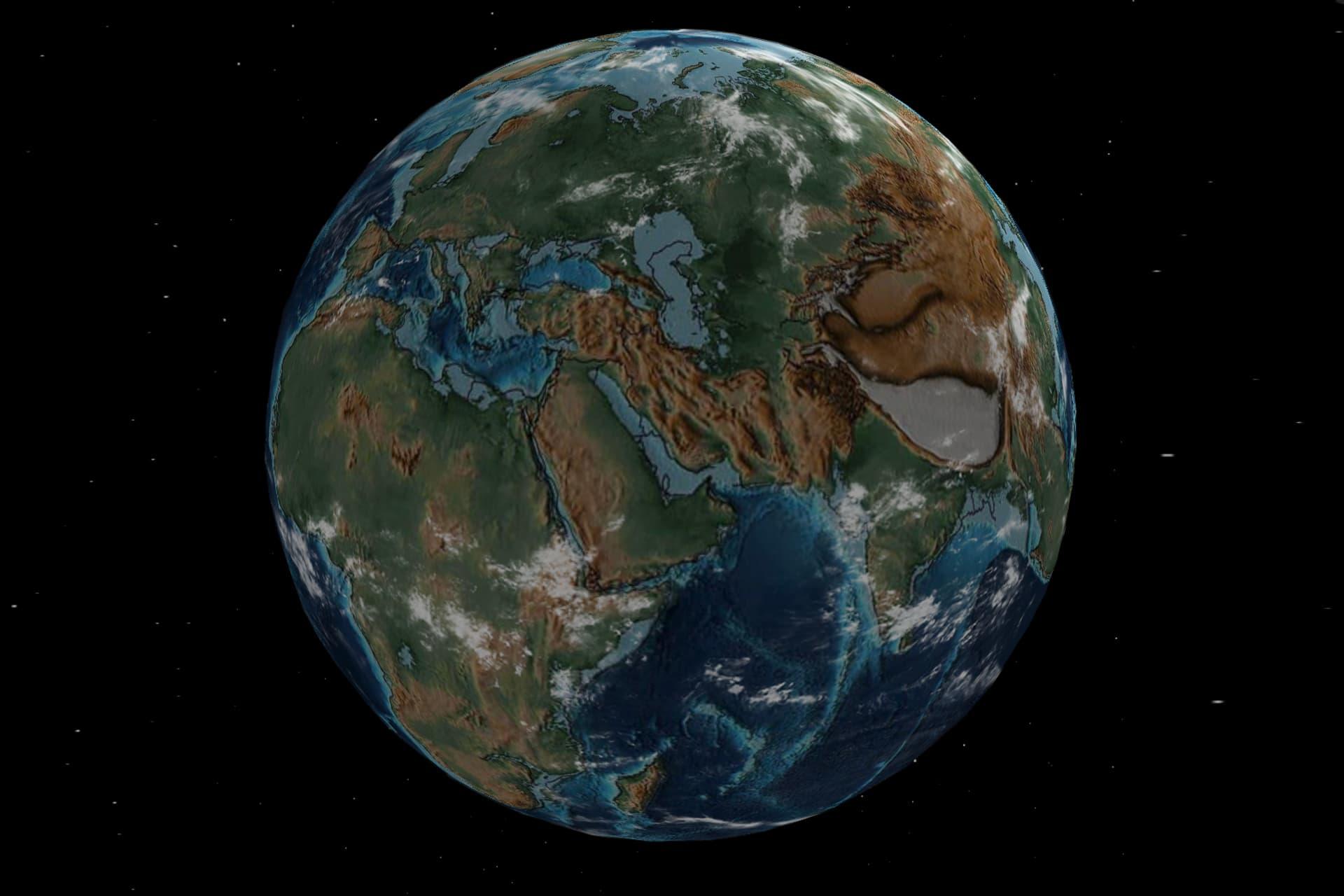 مرجع متخصصين ايران ۲۰ ميليون سال قبل كره زمين نقشه ايران