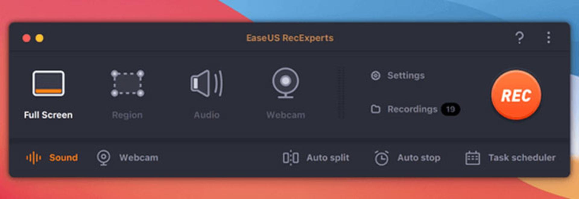 فضای برنامه‌ی EaseUS در مک