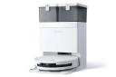 نمای سمت راست جارو رباتیک اکووکس DEEBOT T50 PRO OMNI به همراه مخزن تخلیه خودکار زباله رنگ سفید