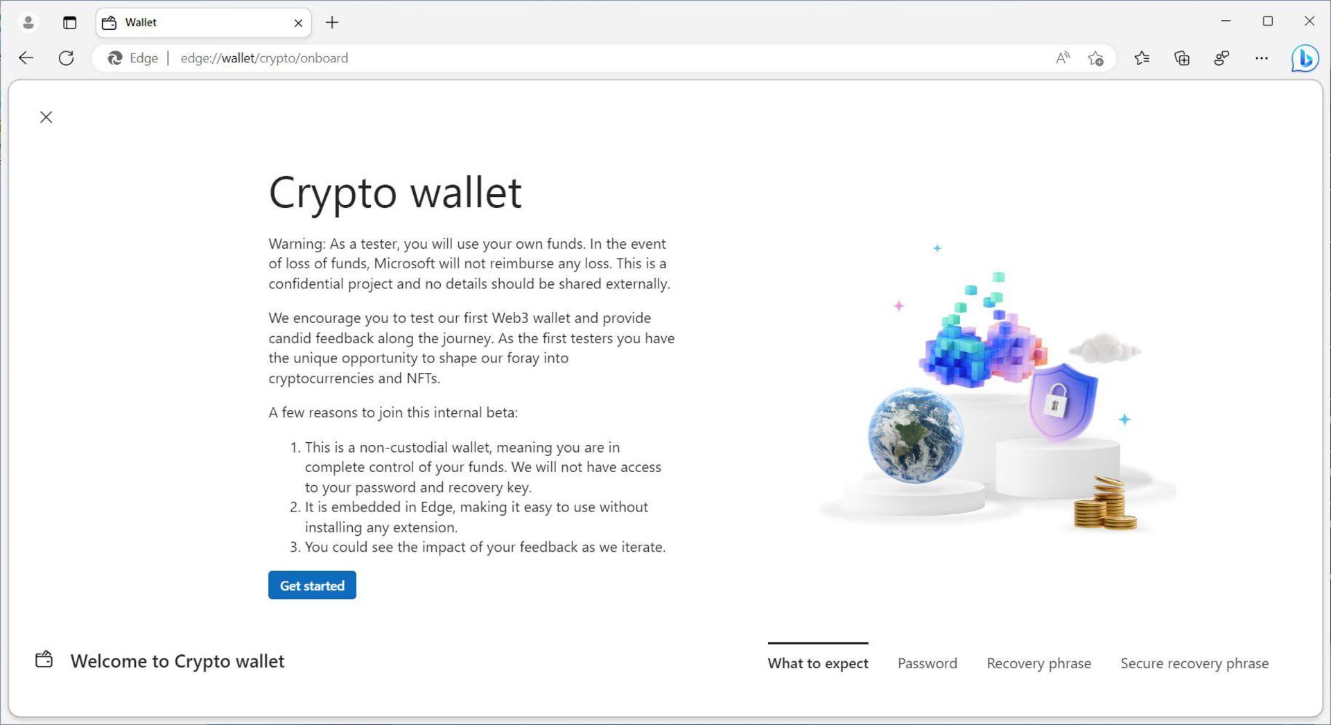 کیف پول رمزارز مرورگر مایکروسافت اج