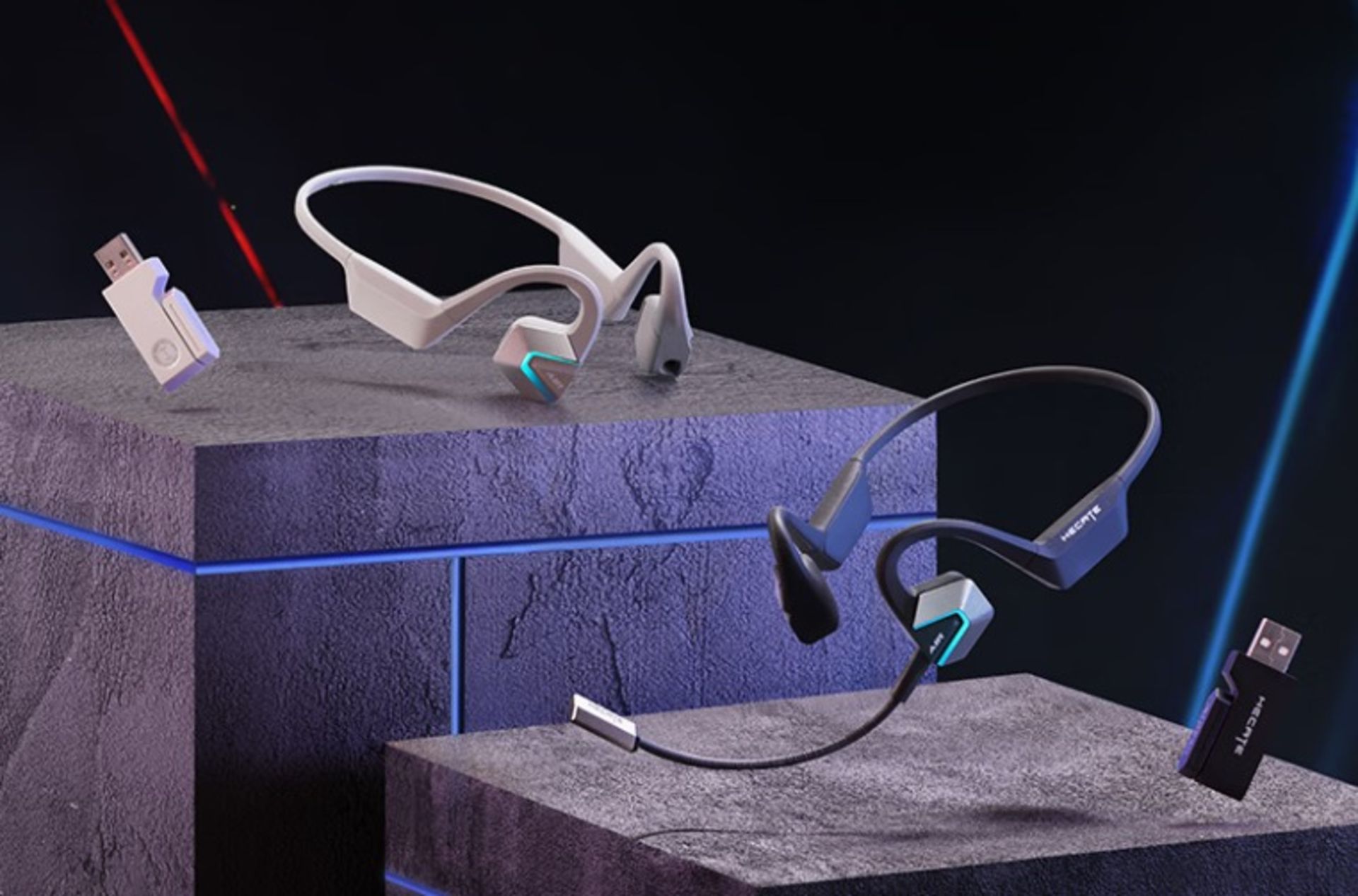 هدفون ادیفایر Hecate Air 3 کنار دانگل رنگ سفید