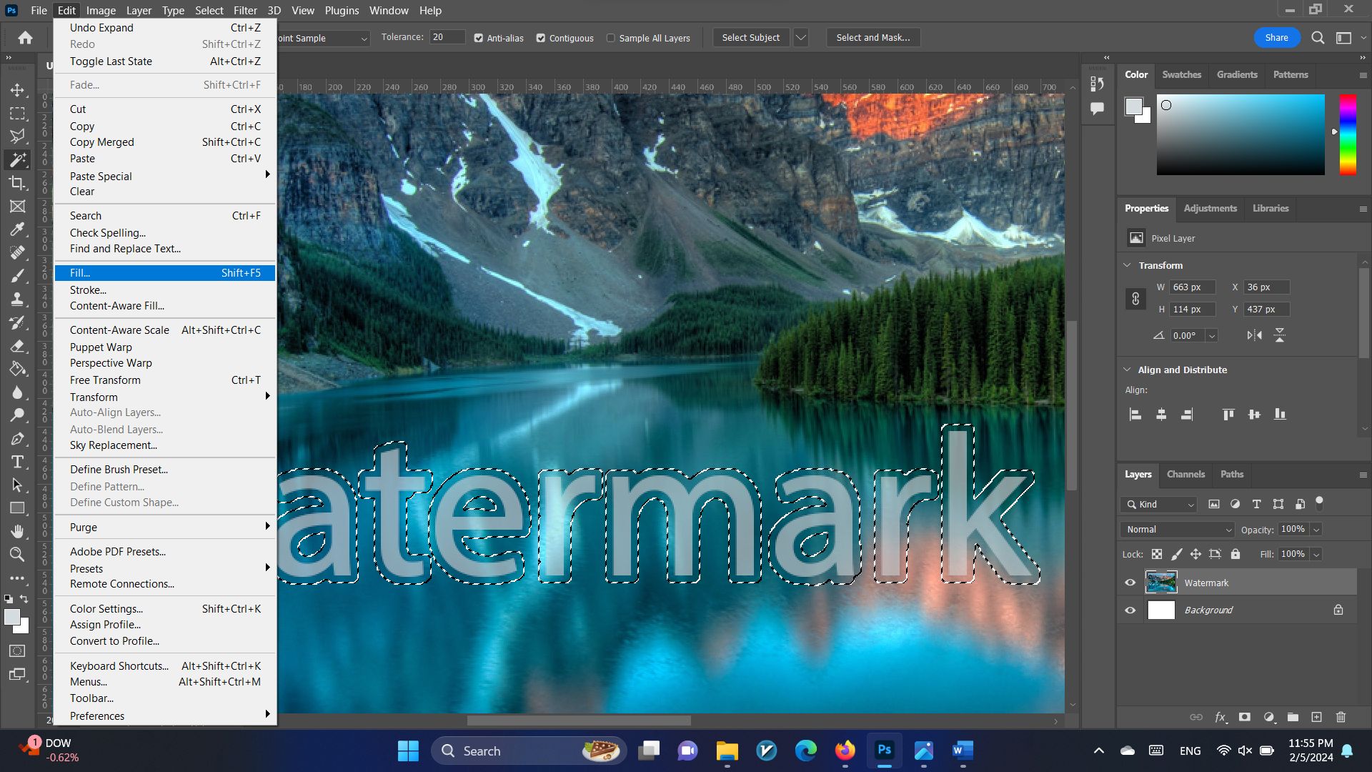 گزینه‌های Edit