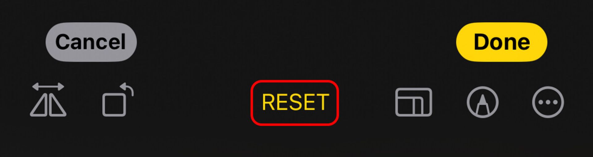 گزینه RESET‌ برای صاف شدن تصویر