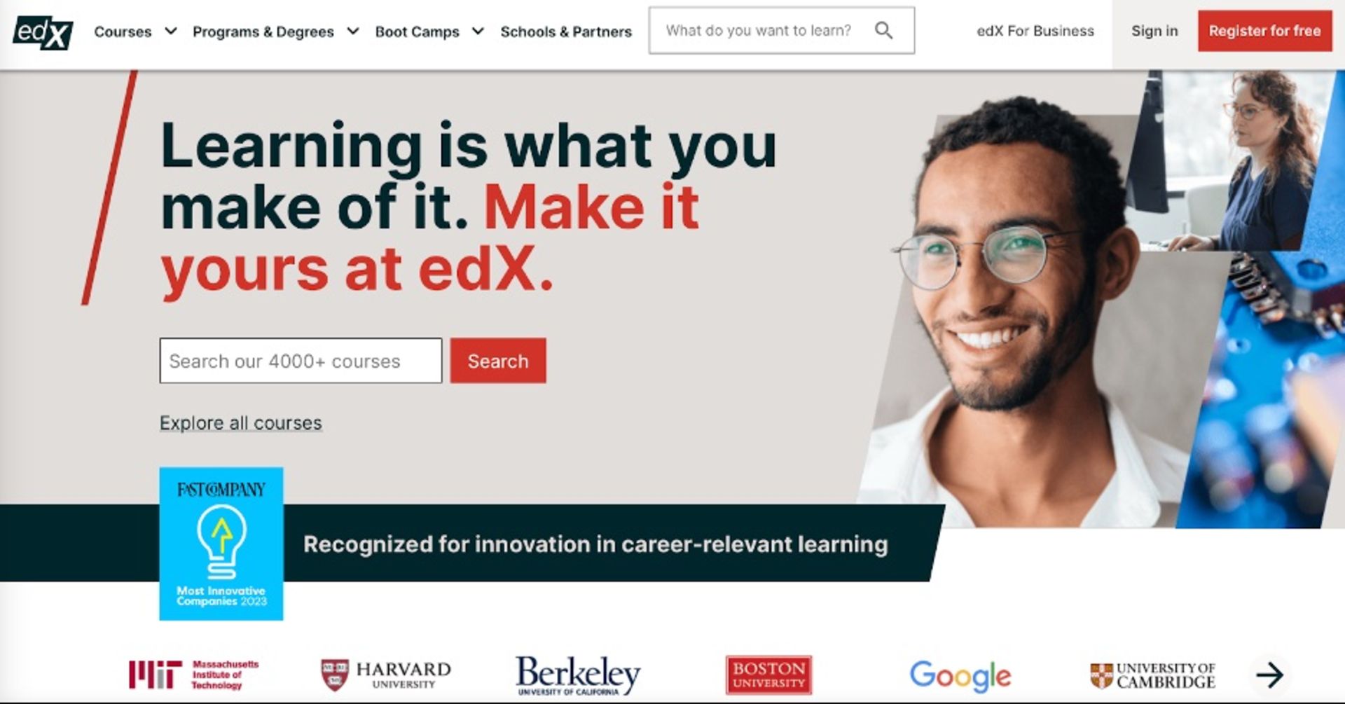وب سایت آموزش آنلاین edX