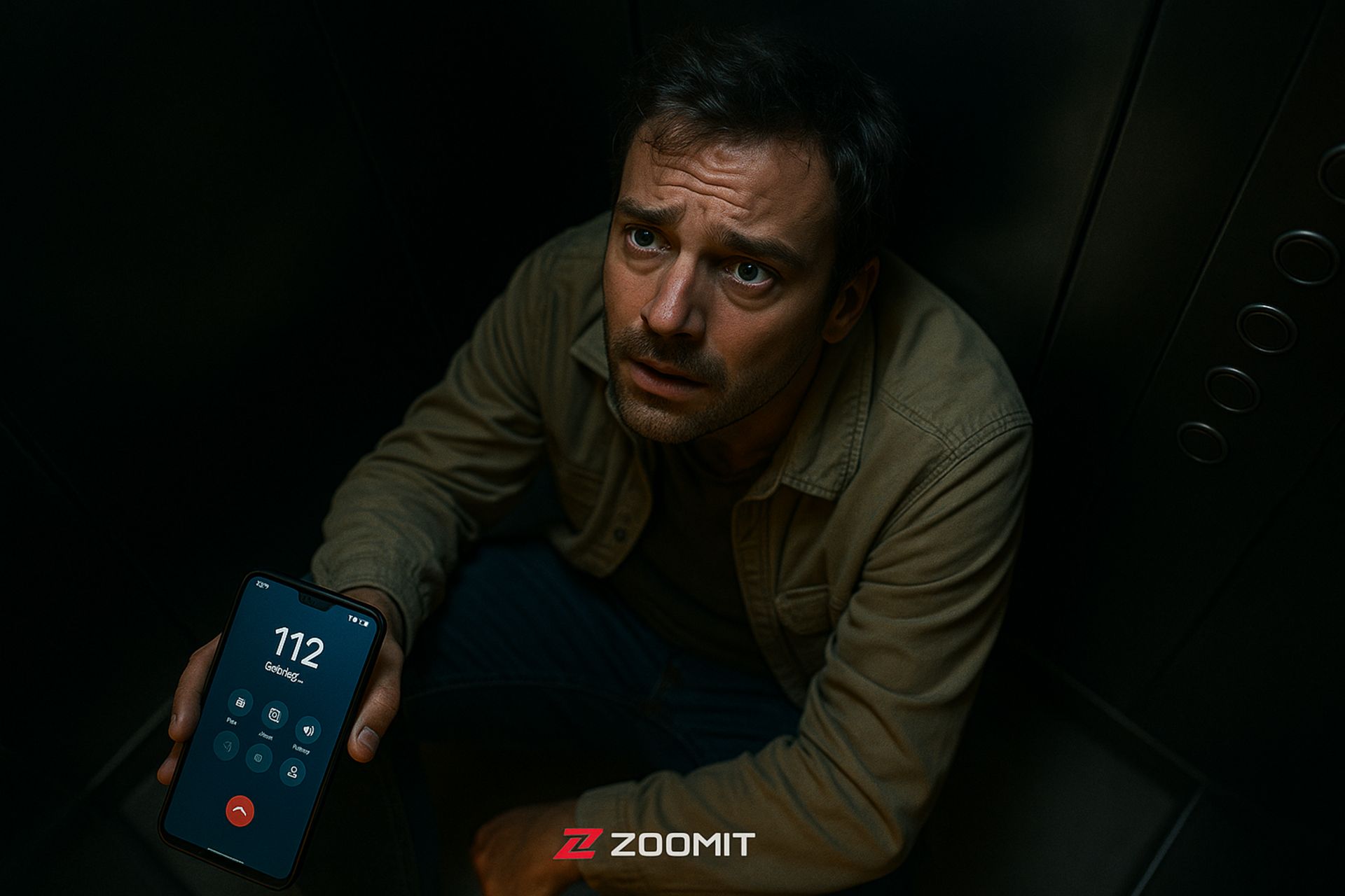 مردی که در آسانسور گیر کرده