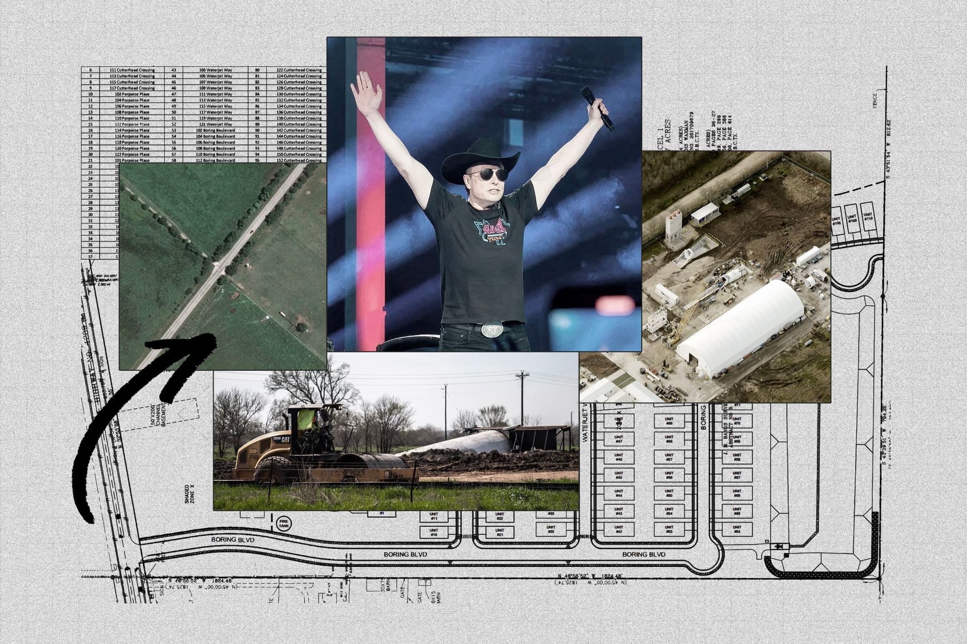 کلاه کابوی ایلان ماسک / Elon Musk در کنار زمین های تگزاس