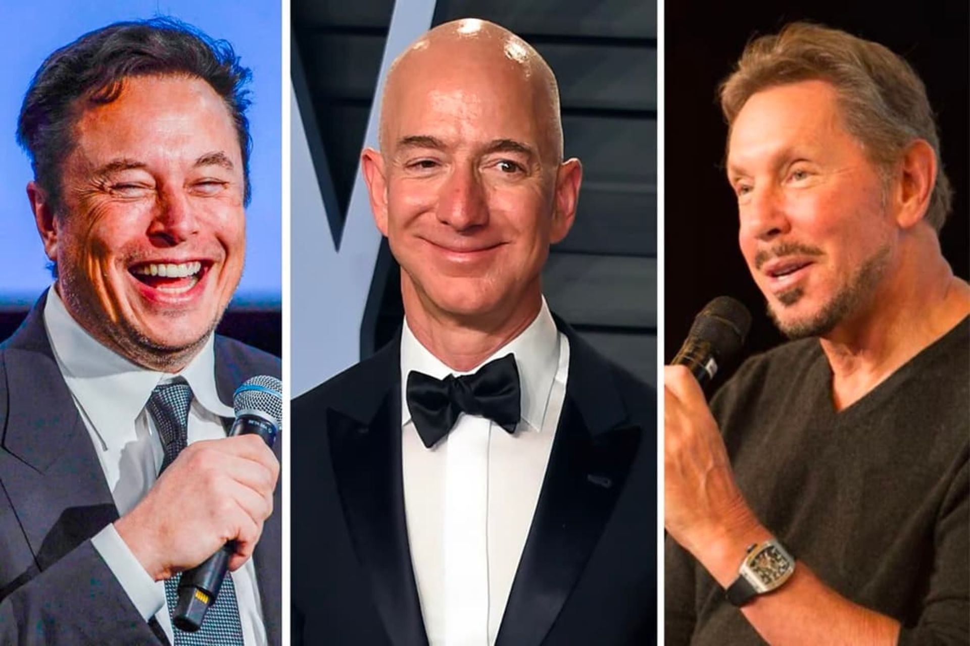 ایلان ماسک و لری الیسون و جف بیزوس