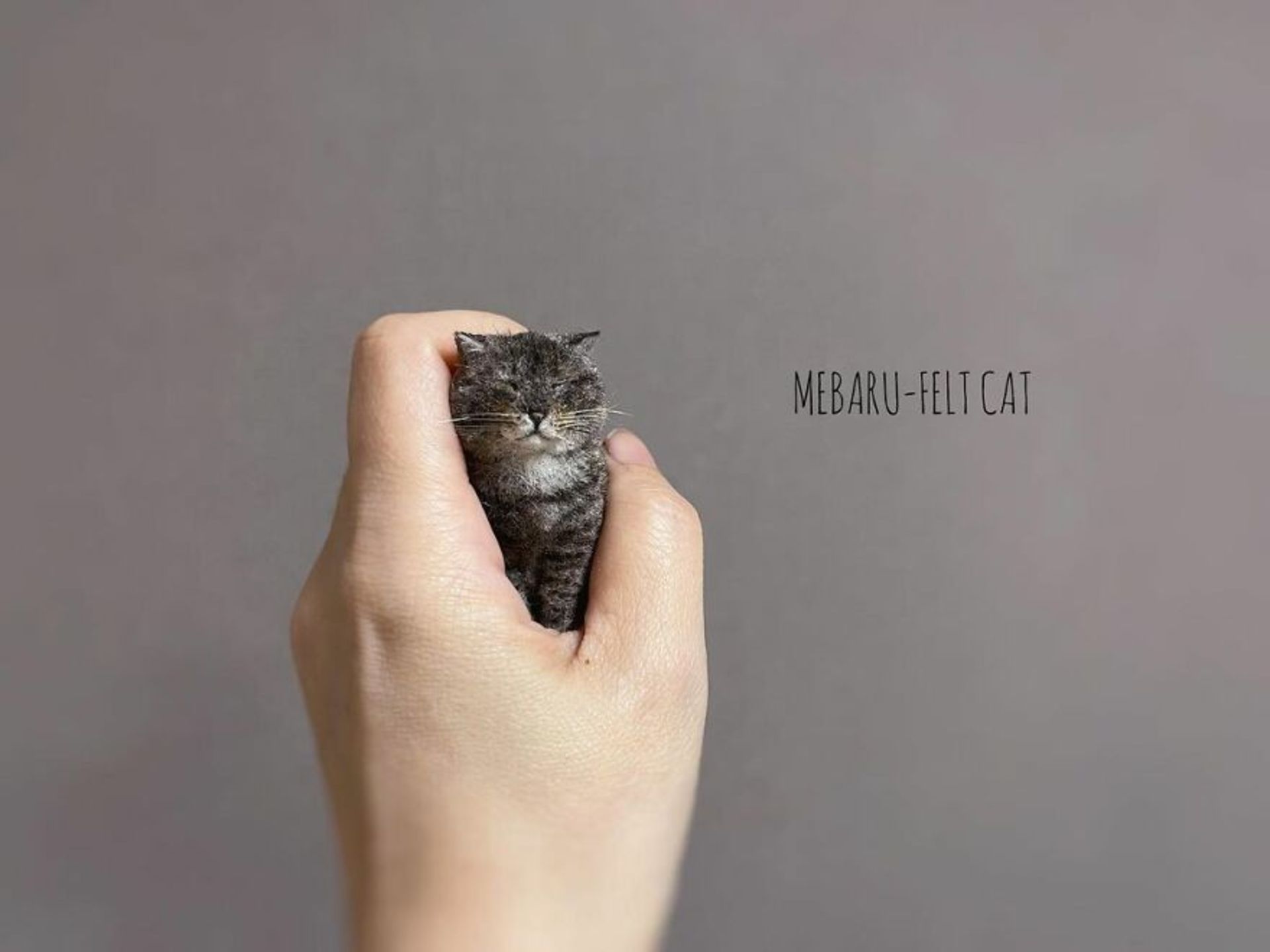 عروسک گربه مینیاتوری نمدی دست‌ساز