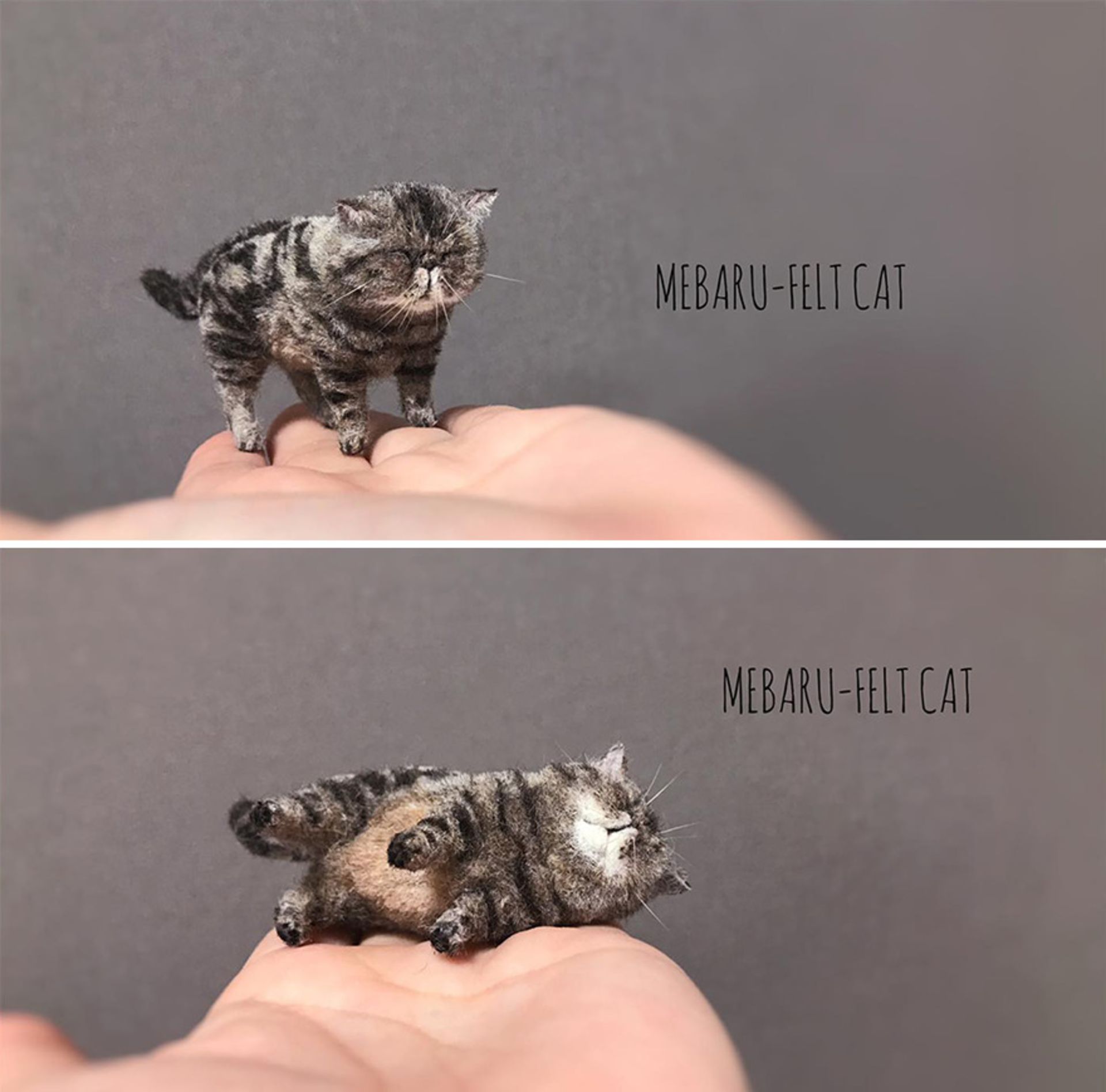 عروسک گربه مینیاتوری نمدی دست‌ساز