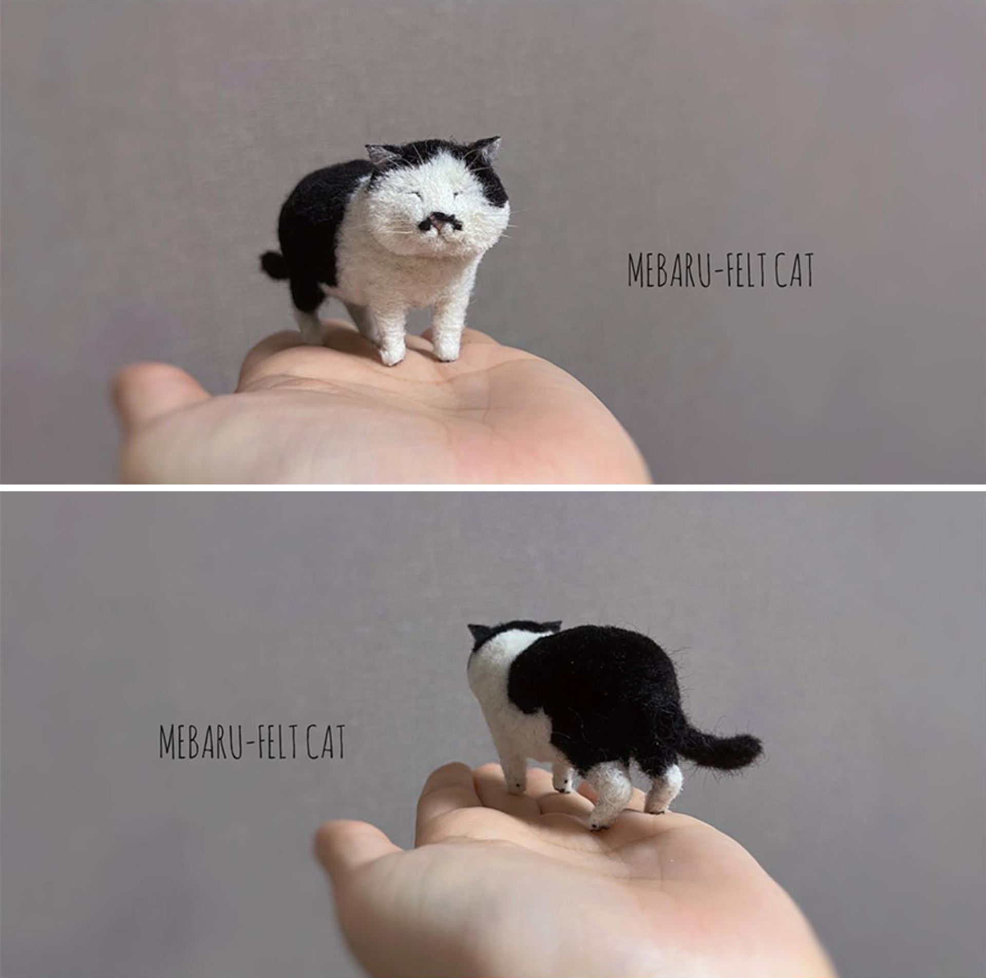 عروسک گربه مینیاتوری نمدی دست‌ساز