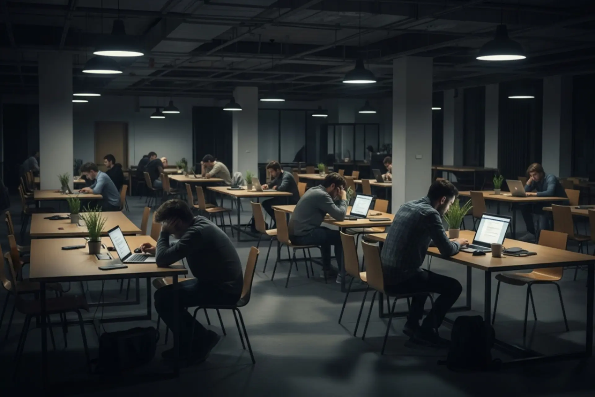 فضای کار اشتراکی خالی و بی‌رونق در دوران بحران