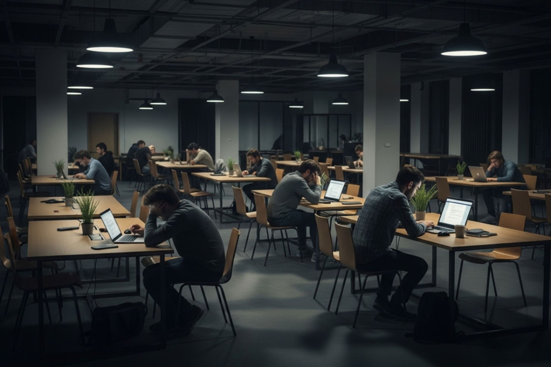 فضای کار اشتراکی خالی و بیرونق در دوران بحران