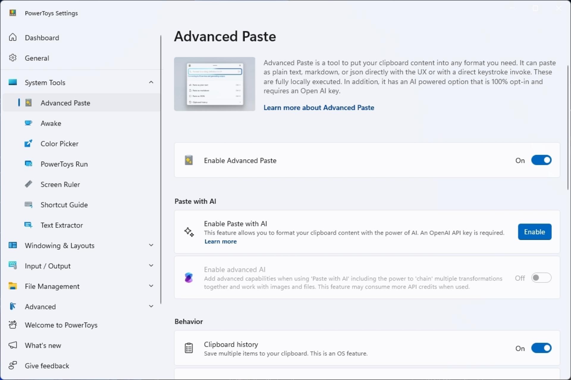 فعال کردن قابلیت Advanced Paste در پاورتویز