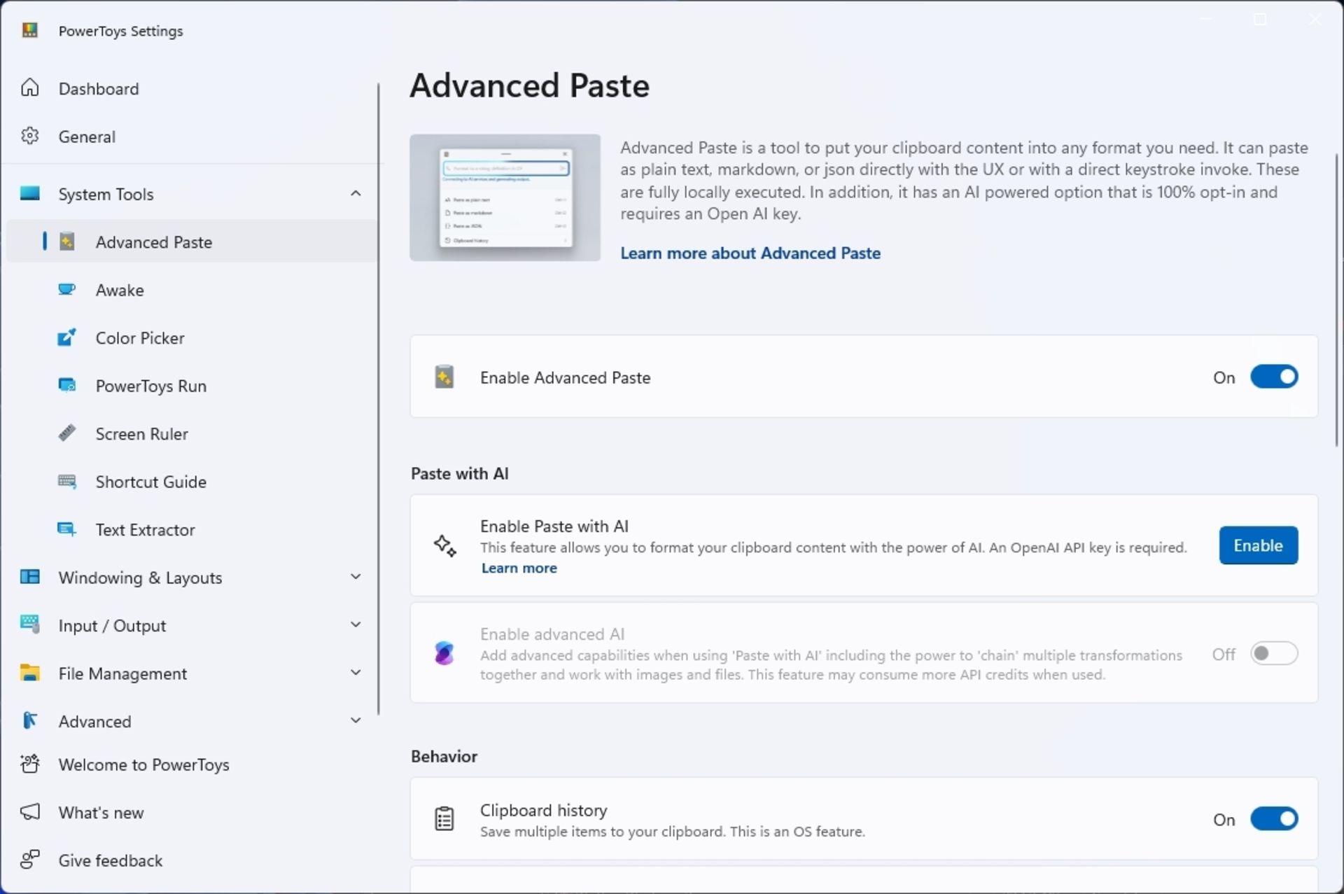 فعال کردن قابلیت Advanced Paste در پاورتویز