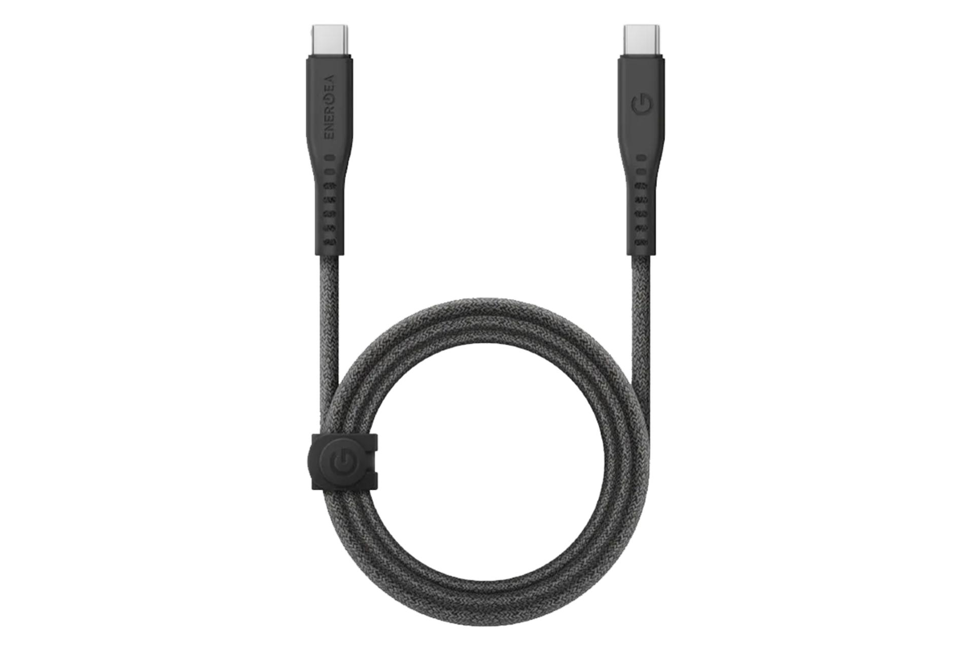 رنگ مشکی کابل شارژ USB انرجیا Type-C به Type-C مدل Flow USB3.2 Gen2 با طول 1.5 متر