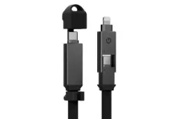 کابل شارژ USB انرجیا Type-C به Type-C+Lightning مدل Sheath با طول 1 متر رنگ مشکی