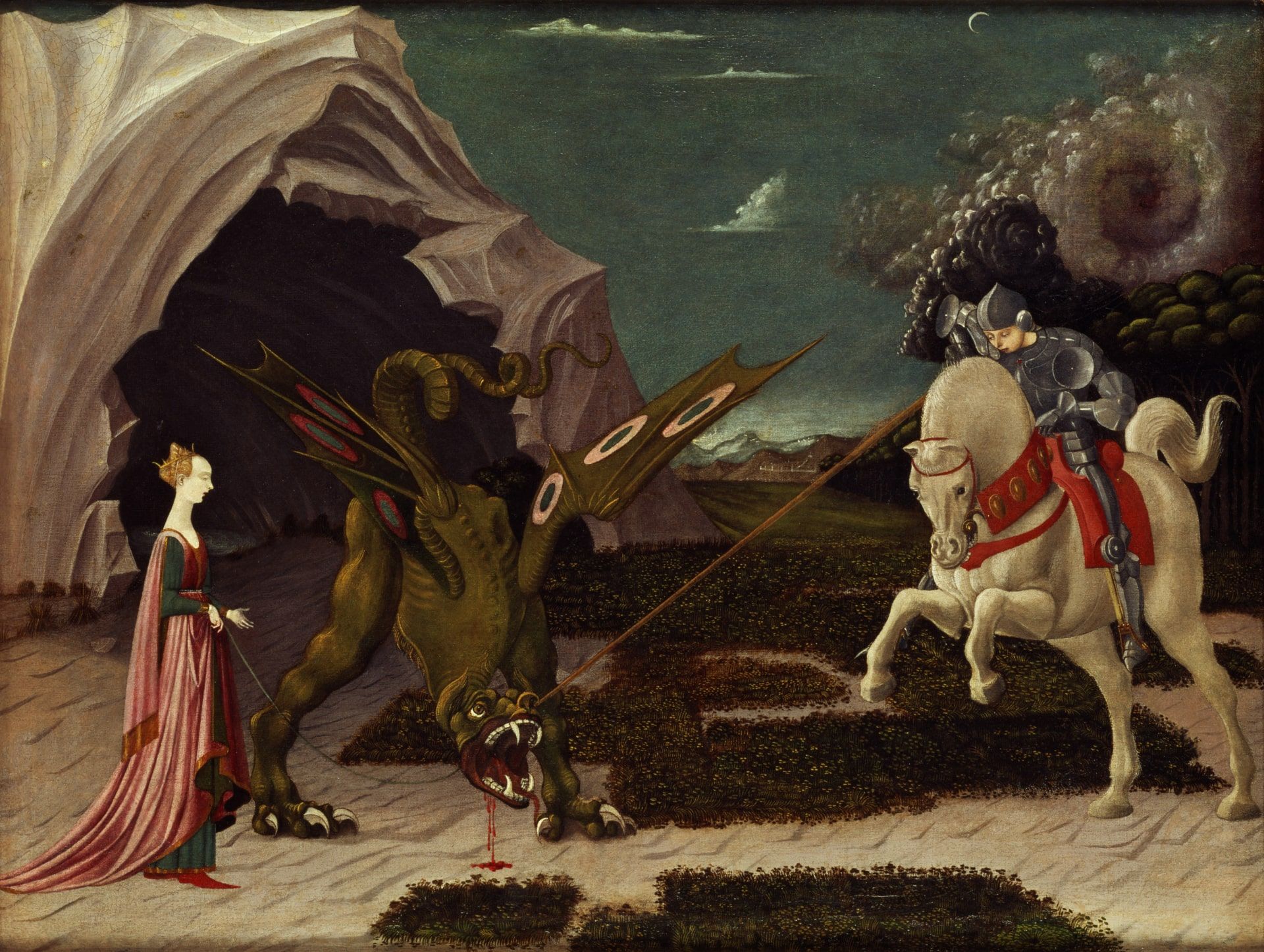نقاشی «جورج قدیس و اژدها» اثر پائولو آچلو (۱۳۹۷ـ۱۴۷۵)، نقاش دوره‌ی رنسانس اهل ایتالیا.