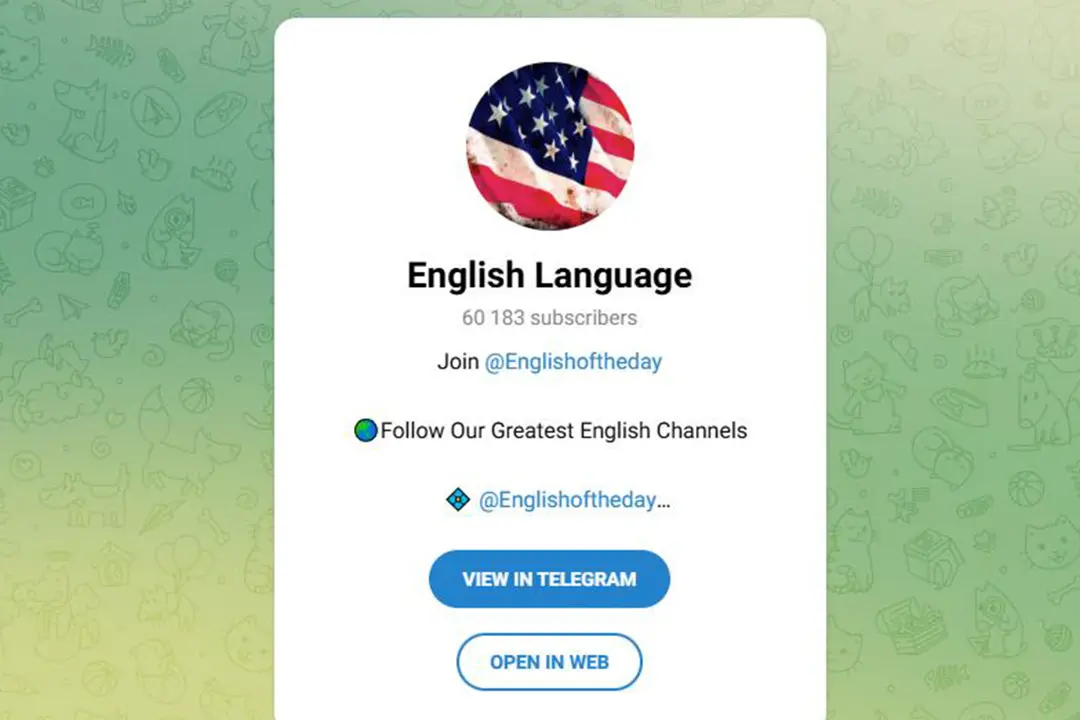 صفحه ورود به کانال تلگرام English Day By Day