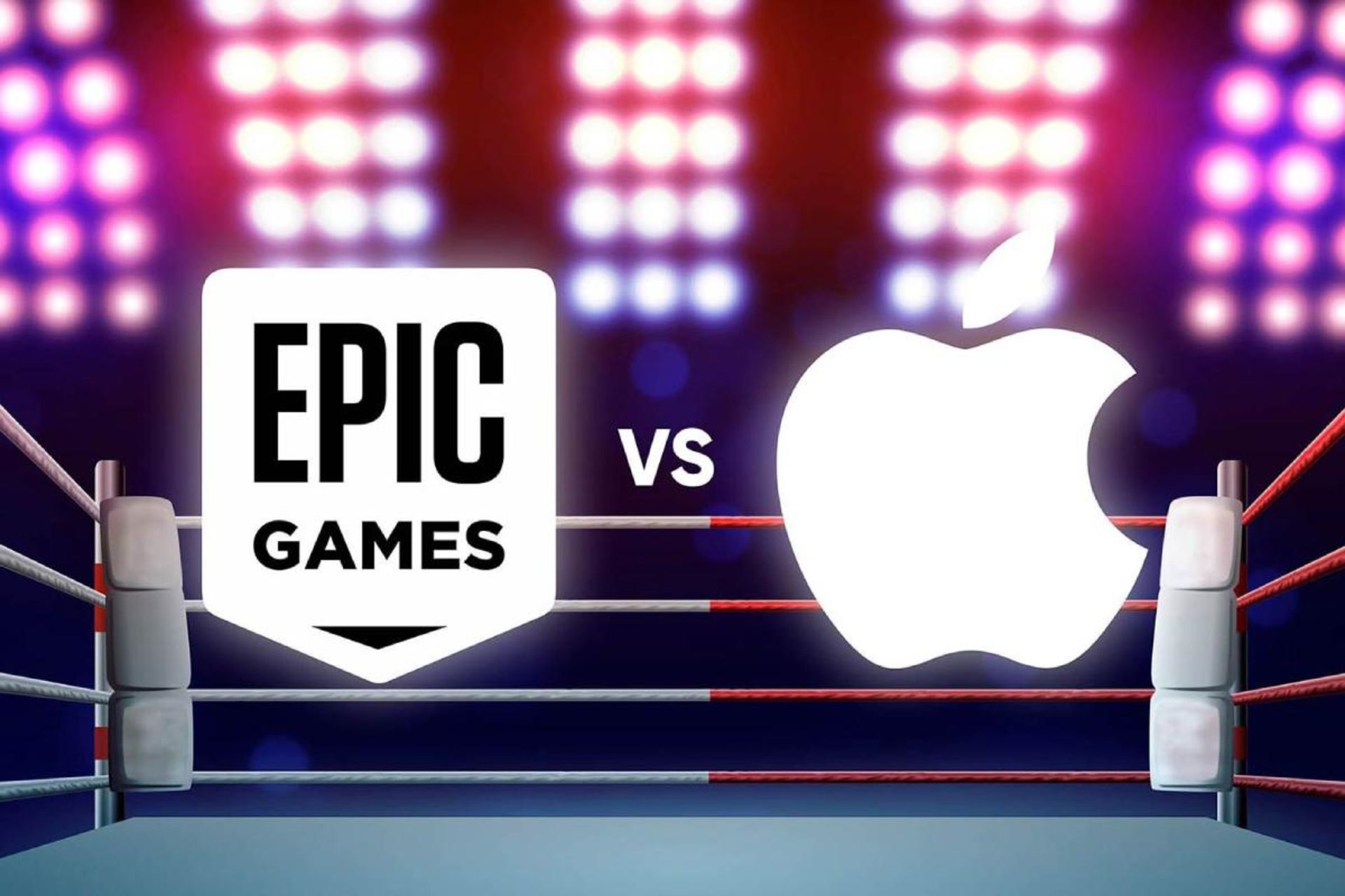 لوگو اپیک گیمز و اپل در رینگ مبارزه