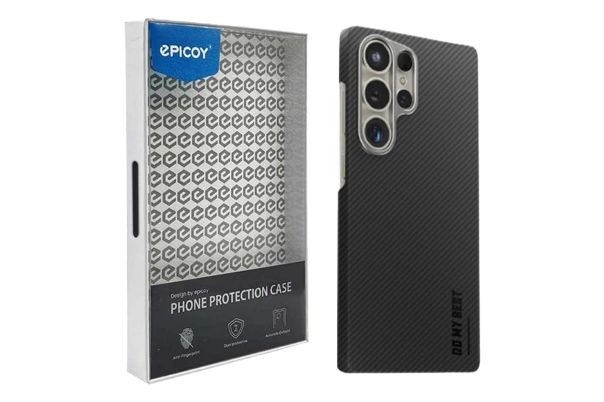 جعبه و نمای پنل پشت قاب گوشی اپیکوی مدل C‌a‌r‌b‌o‌n B‌l‌u‌e‌o مناسب سامسونگ Galaxy S25 Ultra