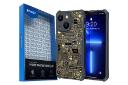 جعبه و نمای نیمرخ قاب گوشی اپیکوی مدل Xundd Gold مناسب اپل iPhone 14 / 13 با نمایش پنل جلو و پشت