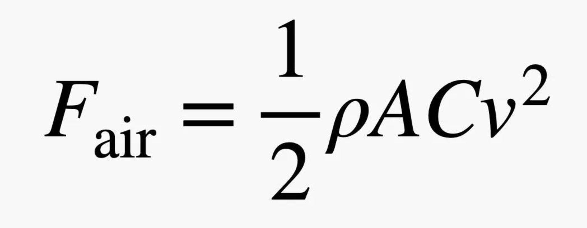 فرمول نیروی درگ هوا