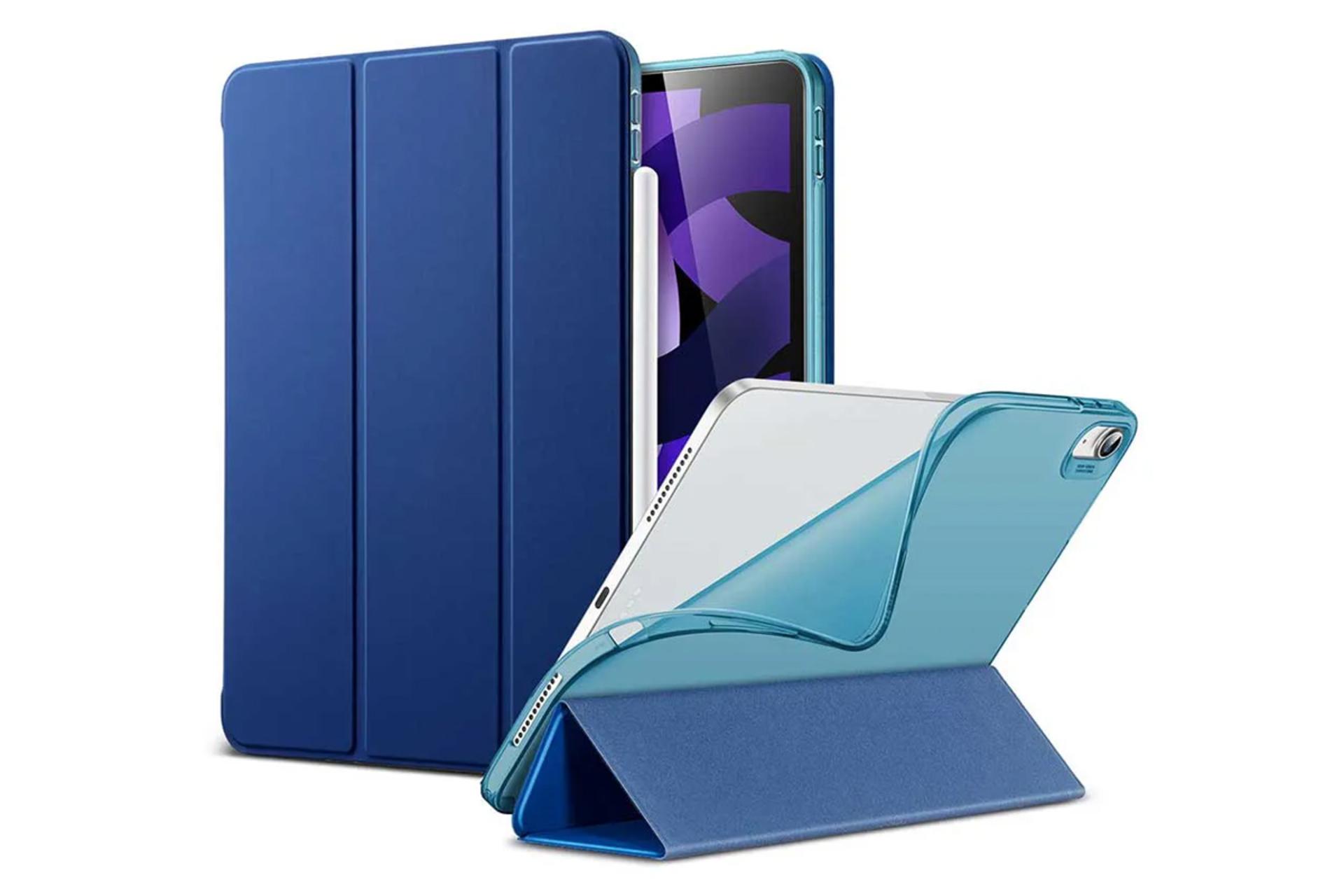 رنگ آبی قاب تبلت کیف کلاسوری ای اس آر مدل Rebound Slim Smart مناسب اپل iPad Air 2022 / 2020