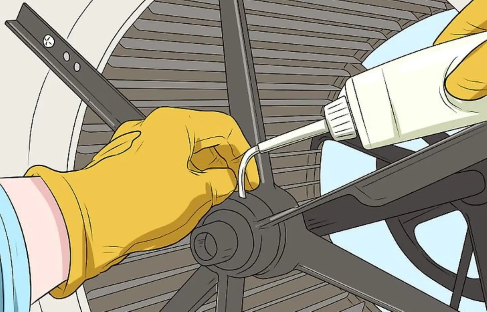 روغن کاری کولر آبی در قسمت یاتاقان