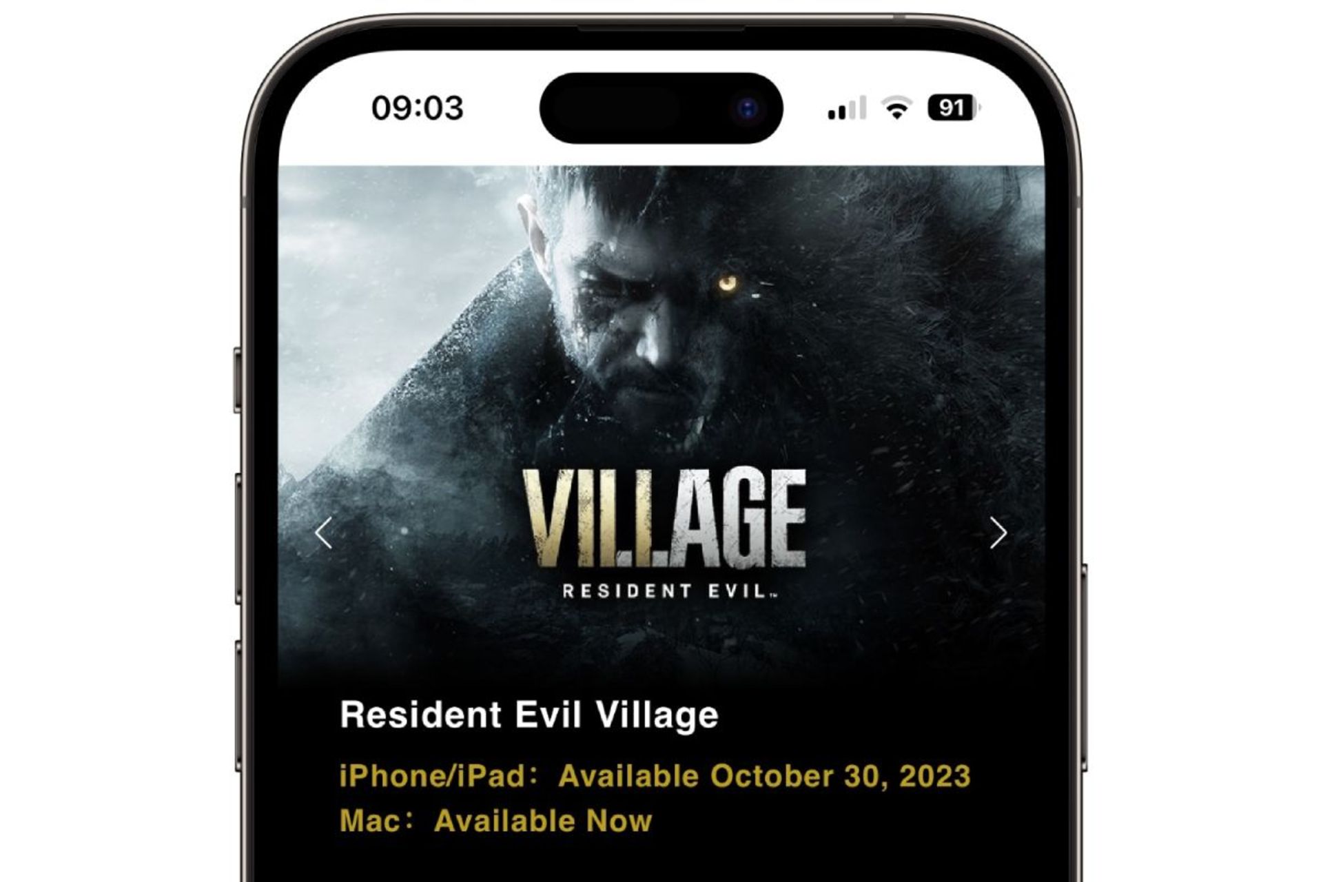 بازی Resident Evil Village روی آیفون ۱۵ پرو