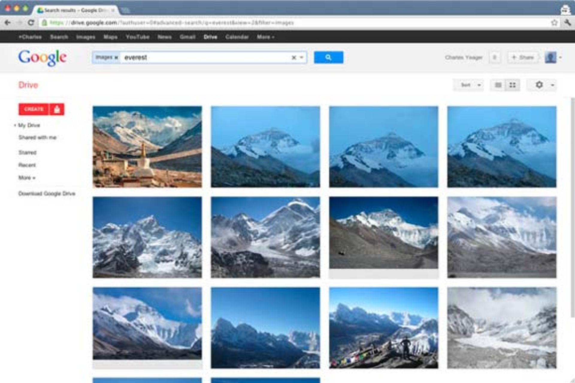 Google-Drive-Everest-search-results