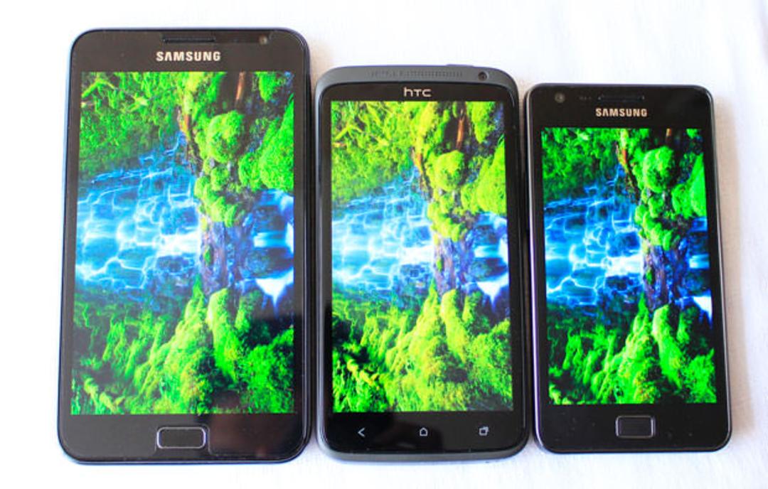 galaxy note vs htc one x vs galaxy s2 display