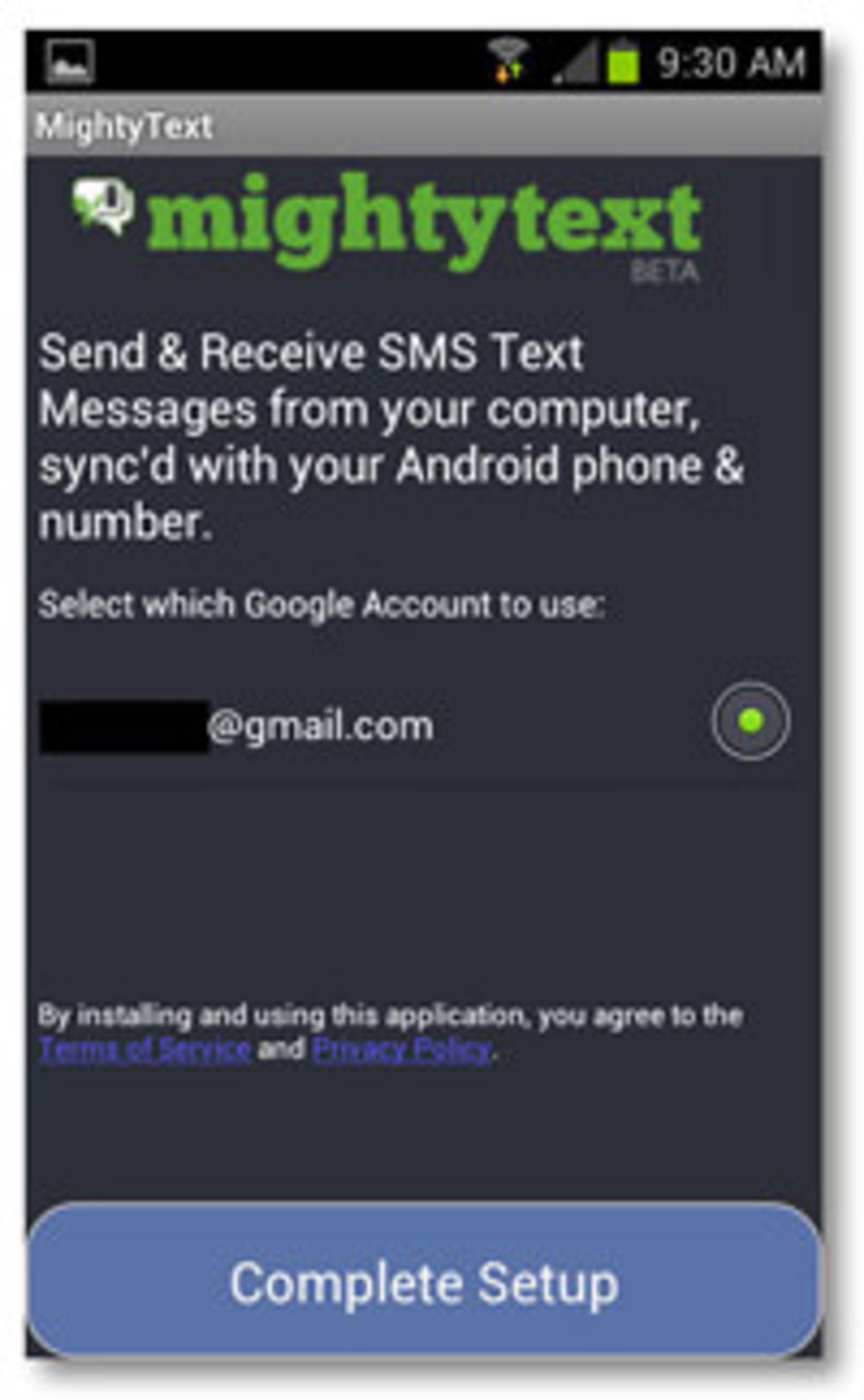 mightytext setup1