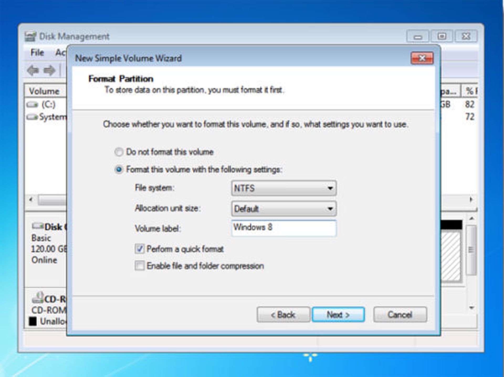 Format new volume 610x462