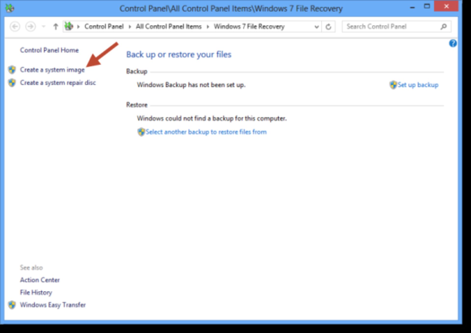 Create a system image 610x432