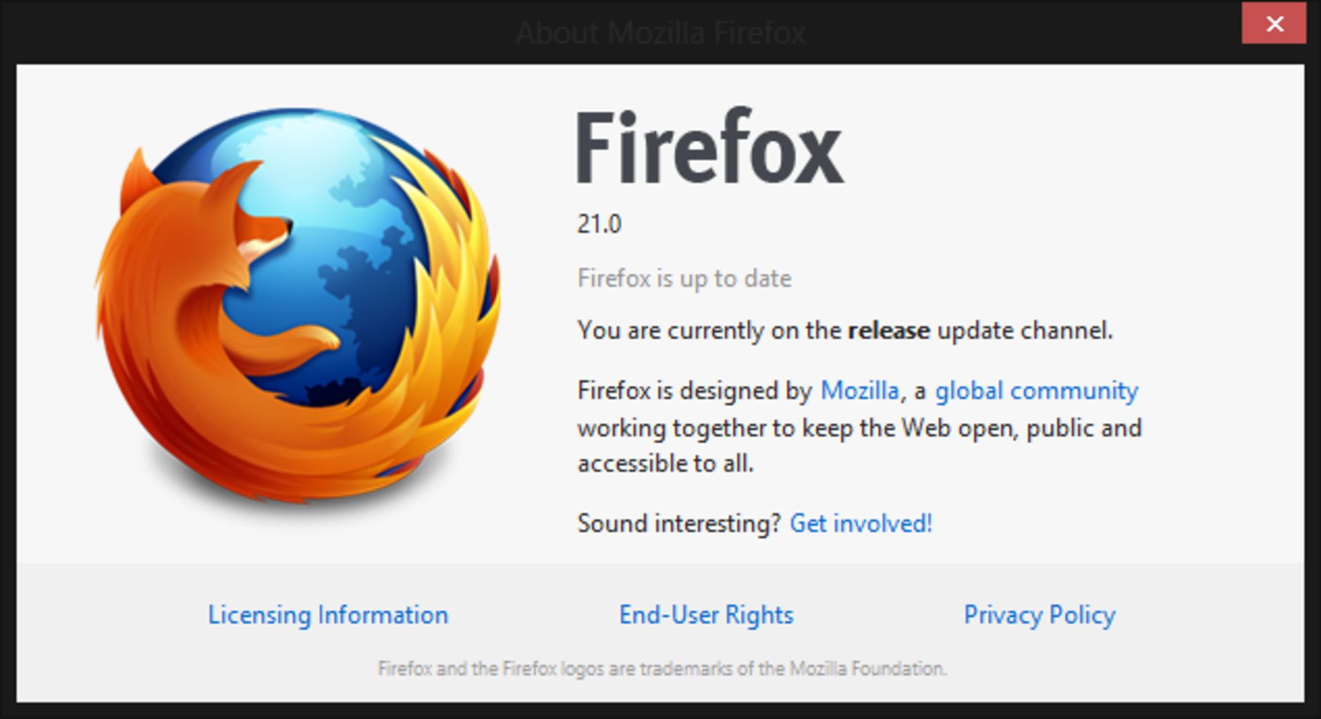 firefox 21 about